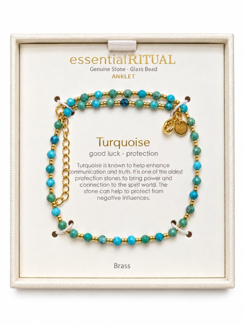 Essential Ritual Turquoise Beaded Anklet NWT